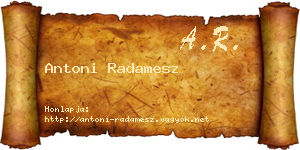 Antoni Radamesz névjegykártya